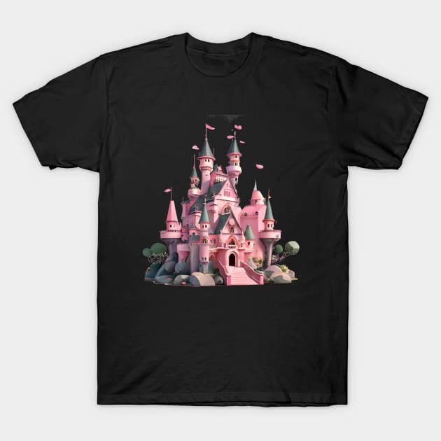 Fantasy Fairy Princess Castle T-Shirt by TriHarder12